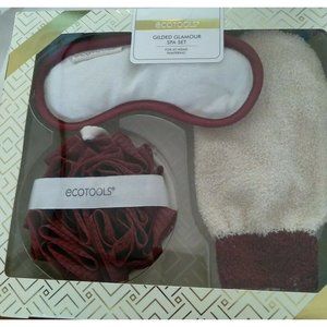 Ecotools Gilded Glamour Spa Set Maroon an Cream